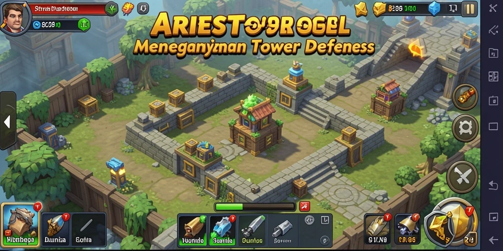 Tangkapan layar menunjukkan aksi mendebarkan dalam game Tower Defense.