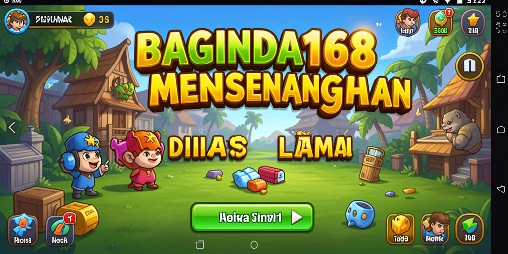 Tampilan gameplay BAGINDA168 dengan karakter yang aktif mengumpulkan sumber daya.