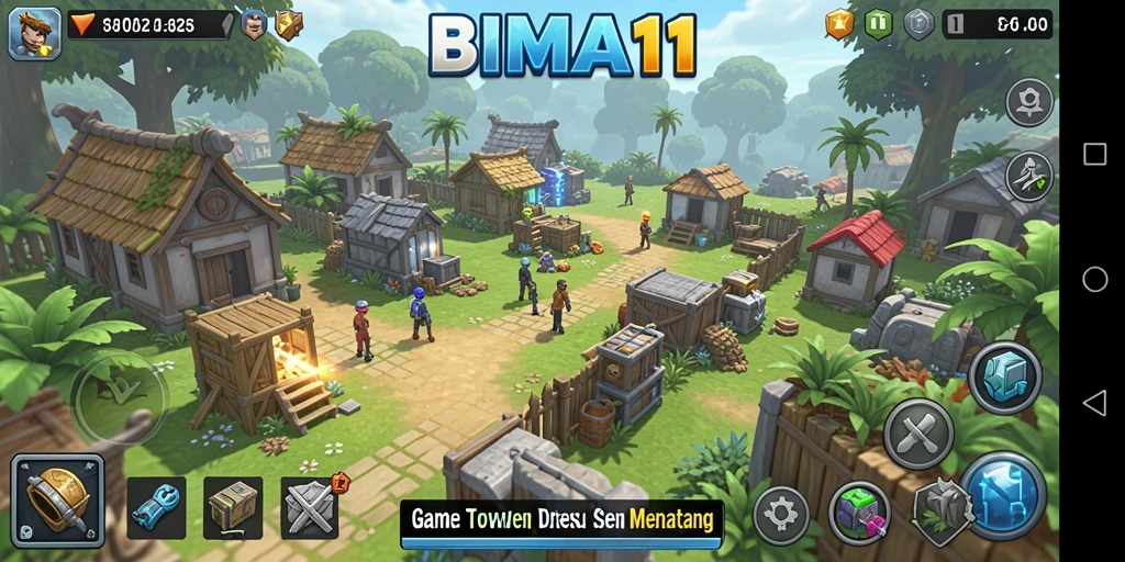 Screenshot gameplay BIMA11 yang menunjukkan aksi Tower Defense yang mendebarkan.