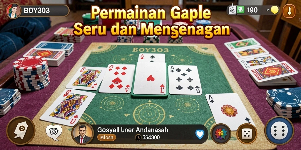 Tampilan gameplay Gaple yang seru dan interaktif.