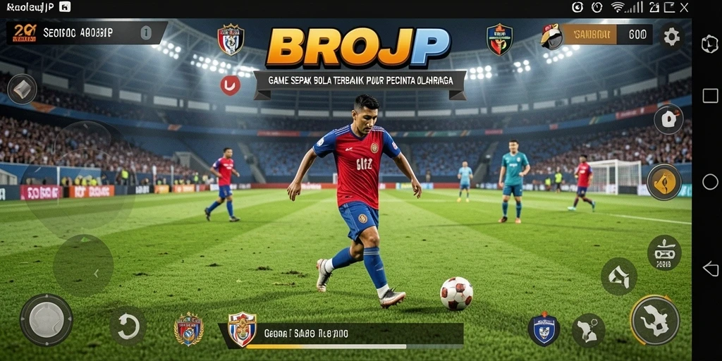 Tampilan gameplay dari BROJP yang menarik dan penuh aksi sepak bola.