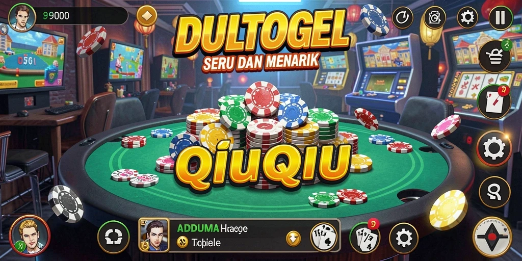 Screenshot utama DULTOGEL menunjukkan suasana gameplay QiuQiu yang menarik.