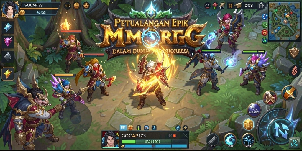 Screenshot GOCAP123 menampilkan aksi seru di dunia MMORPG.