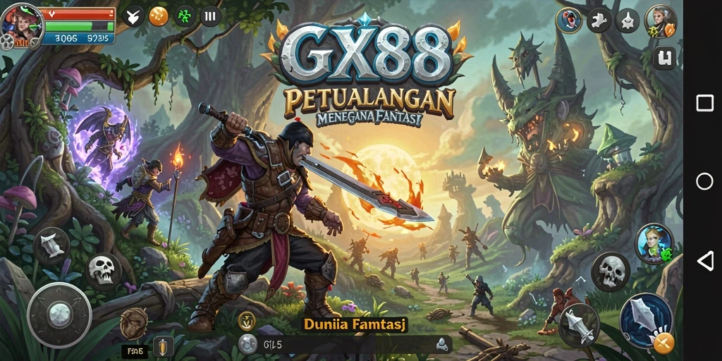 Tangkapan layar GX88 menampilkan aksi menegangkan dalam permainan Adventure.