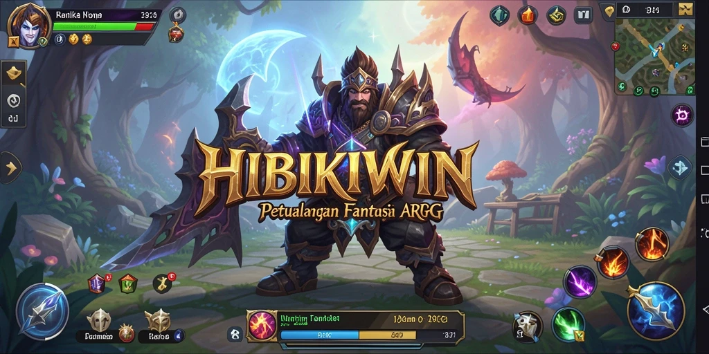 Tampilan gameplay HIBIKIWIN yang mendebarkan dalam pertempuran ARPG.