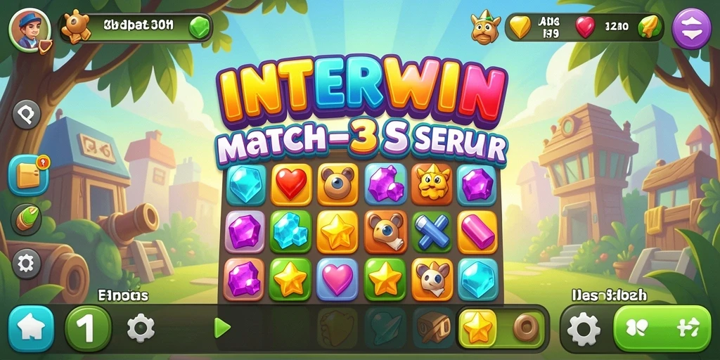 Tampilan gameplay INTERWIN yang menawan dalam genre Match-3.
