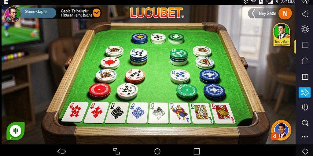 Tampilan gameplay seru dari LUCUBET saat bermain Gaple.