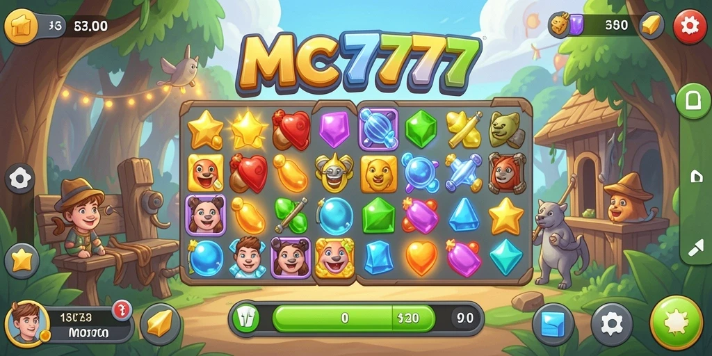 Tangkapan layar gameplay seru dari permainan Match-3 MC777.