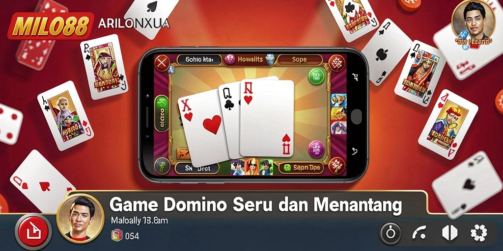 Tampilan gameplay menakjubkan dari MILO88 dengan domino yang seru.