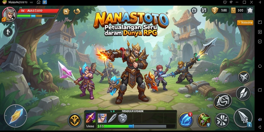 Tampilan gameplay menakjubkan dalam dunia fantasi RPG NANASTOTO.