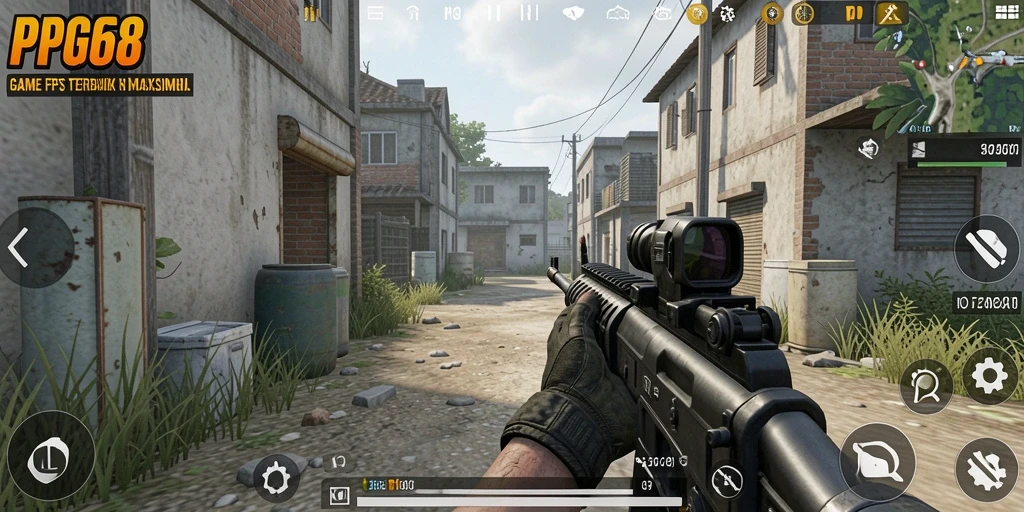 Tampilan seru dari gameplay PGG68 dengan aksi tembak-menembak intens.