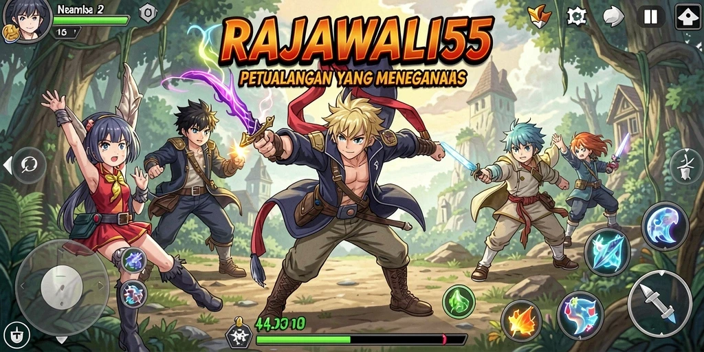 Tampilan gameplay seru dalam RAJAWALI55 yang penuh aksi dan petualangan.