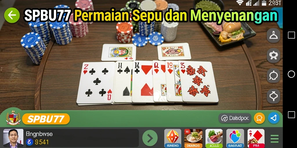 Tampilan gameplay SPBU77 yang seru dalam permainan Gaple.