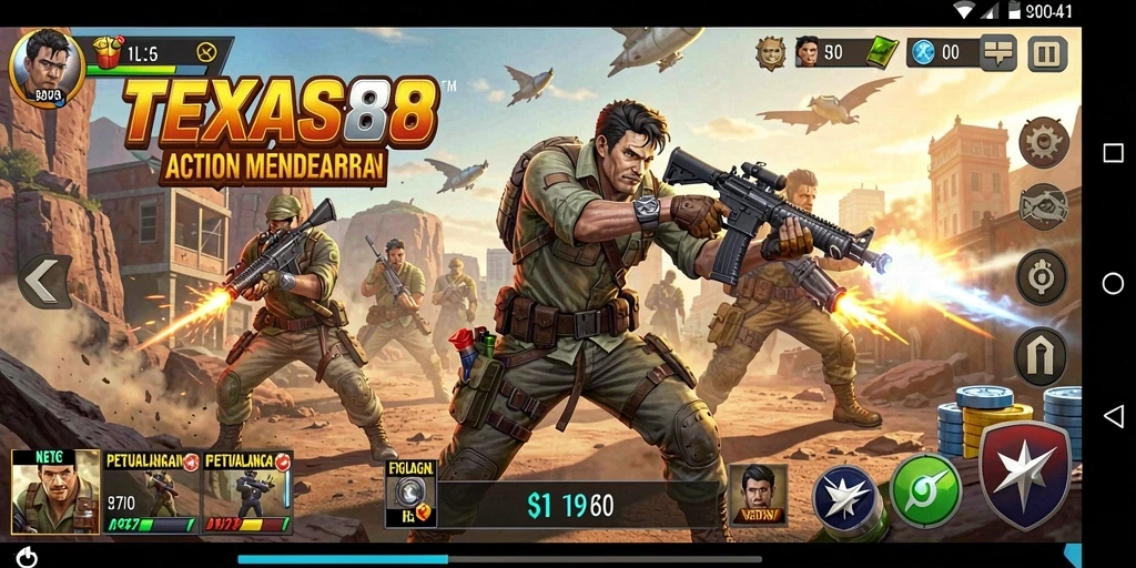 Screenshot TEXAS88 menunjukkan aksi seru gameplay yang mendebarkan.