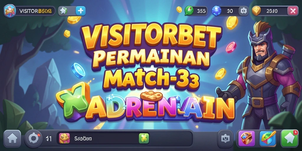 Tampilan gameplay seru dari VISITORBET dengan elemen Match-3.