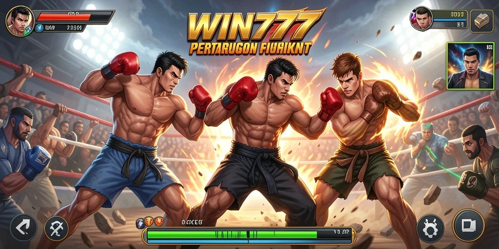 Screenshot utama WIN777: pertarungan seru dalam arena Fighting.