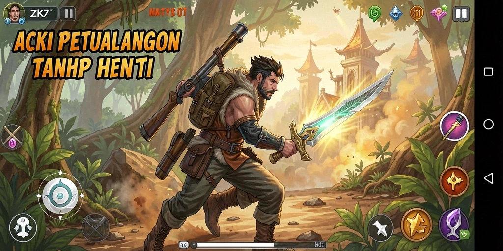 Tampilan gameplay ZK7 yang mendebarkan dan seru.